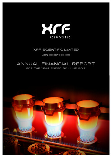 Miniature XRF Scientific Limited Rapport annuel 2017