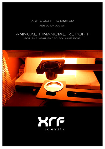 Miniature XRF Scientific Limited Rapport annuel 2018