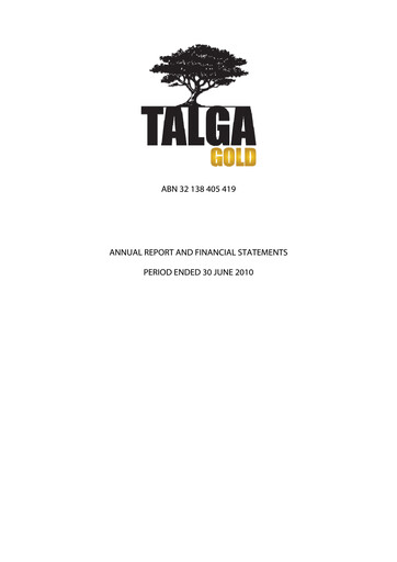 Thumbnail Talga Group Annual Report 2010