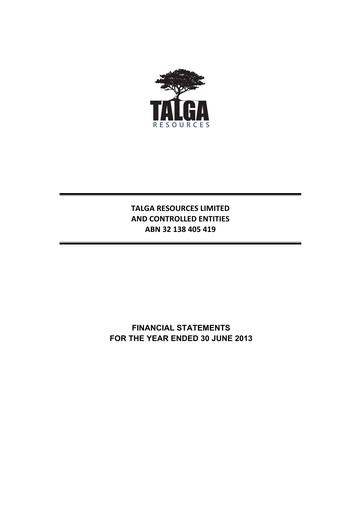 Thumbnail Talga Group Financial Report 2013