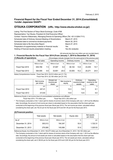 Vorschaubild Otsuka Finanzbericht 2014
