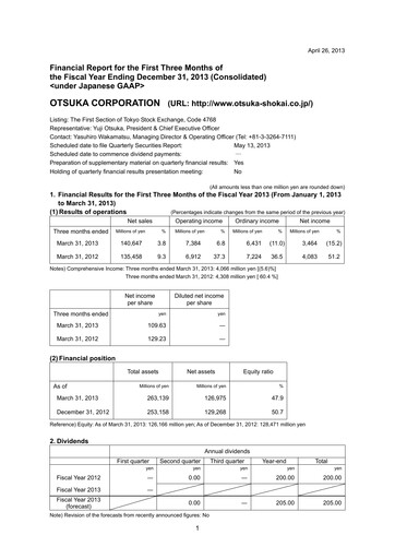 Miniature Otsuka Rapport trimestriel 2013-q1
