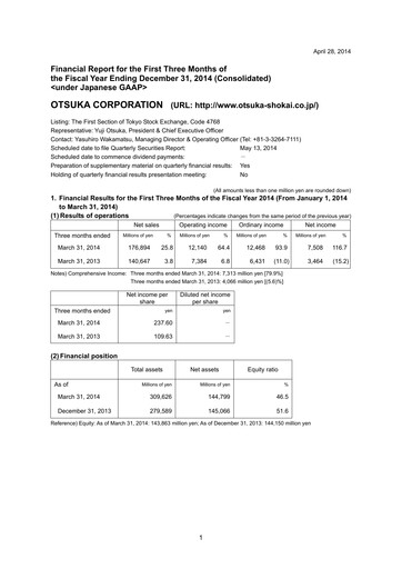 Miniature Otsuka Rapport trimestriel 2014-q1