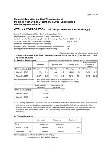 Miniature Otsuka Rapport trimestriel 2018-q1