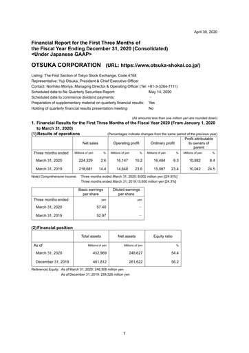 Miniature Otsuka Rapport trimestriel 2020-q1