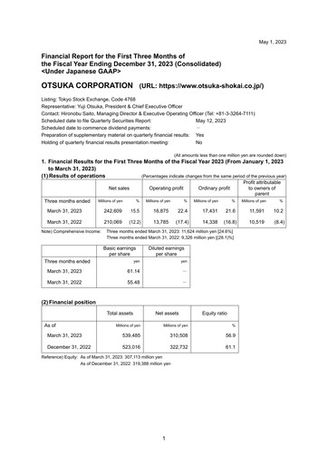 Miniature Otsuka Rapport trimestriel 2023-q1