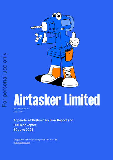 Miniature Airtasker Rapport annuel 2025