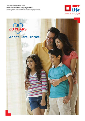 Miniature HDFC Life
 Rapport annuel 2019-2020