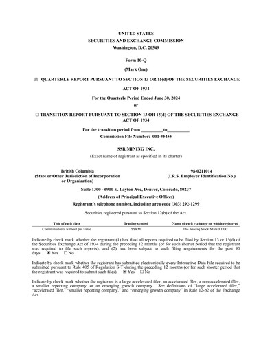 Thumbnail SSR Mining Quarterly Report 2024-q2