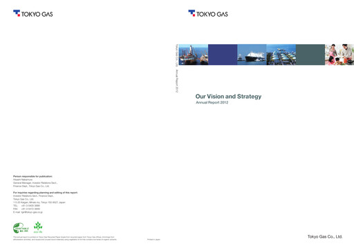 Thumbnail Tōkyō Gas
 Annual Report 2012