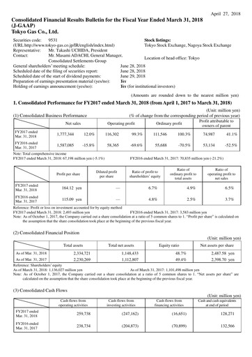 Vorschaubild Tōkyō Gas
 Finanzmitteilung fy2017