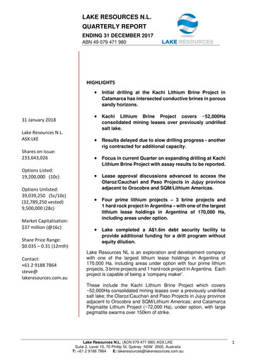 Thumbnail Lake Resources NL Quarterly Report 2017-q4