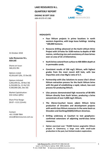 Thumbnail Lake Resources NL Quarterly Report 2018-q3