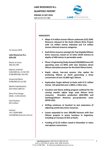 Thumbnail Lake Resources NL Quarterly Report 2018-q4