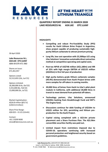 Thumbnail Lake Resources NL Quarterly Report 2020-q1