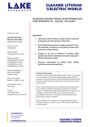 Thumbnail Lake Resources NL Quarterly Report 2020-q3