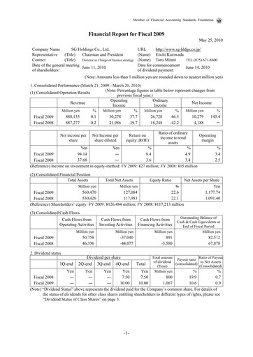 Thumbnail SG Holdings Financial Statement fy2009