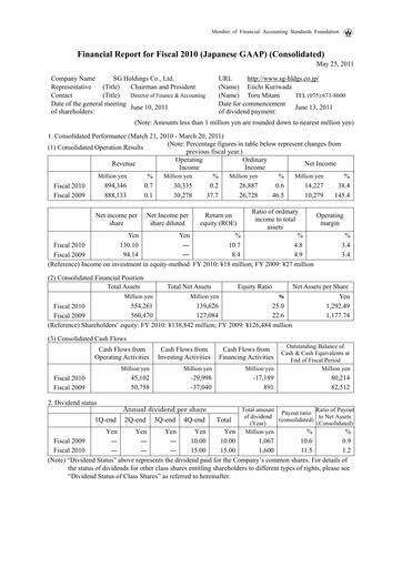 Thumbnail SG Holdings Financial Statement fy2010