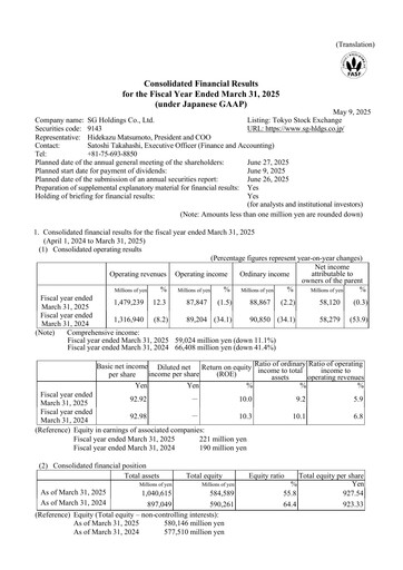 Thumbnail SG Holdings Financial Statement fy2024