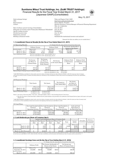 Thumbnail Sumitomo Mitsui Trust Holdings Financial Statement fy2016