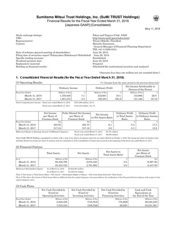 Thumbnail Sumitomo Mitsui Trust Holdings Financial Statement fy2017