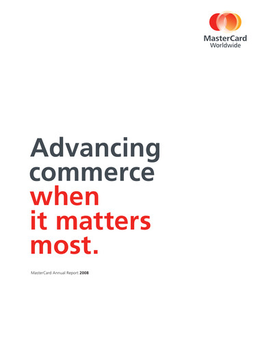 Thumbnail Mastercard Annual Report 2008