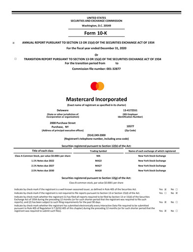 Thumbnail Mastercard Annual Report 2020
