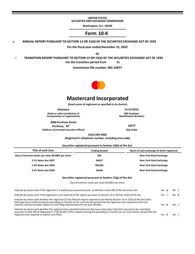 Thumbnail Mastercard Annual Report 2022