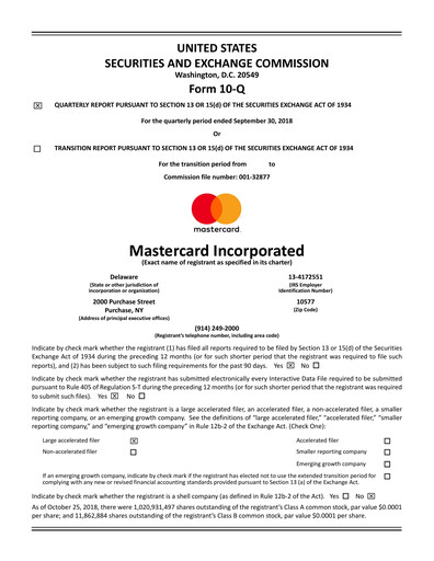 Miniature Mastercard Rapport trimestriel 2018-q3