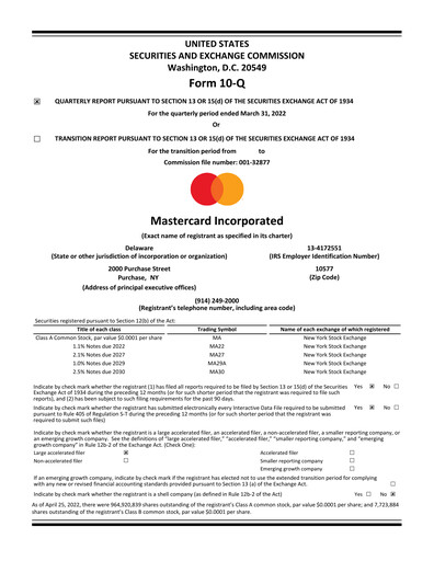 Miniature Mastercard Rapport trimestriel 2022-q1