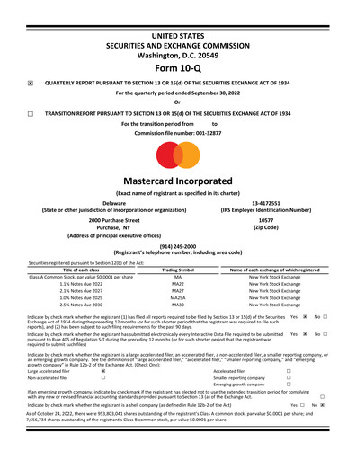 Miniature Mastercard Rapport trimestriel 2022-q3