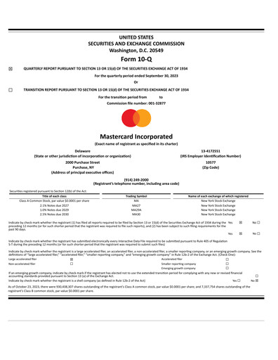 Miniature Mastercard Rapport trimestriel 2023-q3