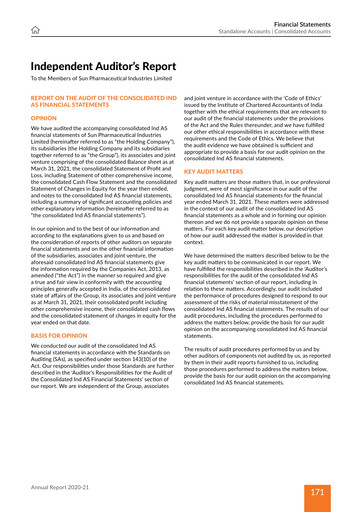 Thumbnail Sun Pharmaceutical
 Financial Statement 2020-2021