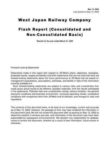 Thumbnail West Japan Railway Financial Statement fy2003