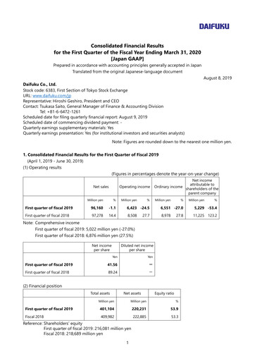 Thumbnail Daifuku Quarterly Report fy2019-q1
