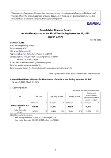 Thumbnail Daifuku Quarterly Report fy2025-q1
