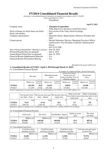 Thumbnail Advantest
 Financial Report 2014