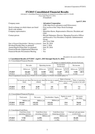 Thumbnail Advantest
 Financial Report 2015