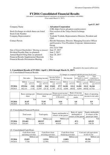 Thumbnail Advantest
 Financial Report 2016