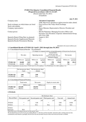 Thumbnail Advantest
 Quarterly Report 2011-q1