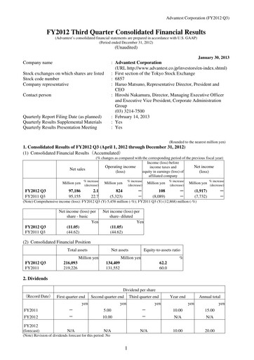Thumbnail Advantest
 Quarterly Report 2012-q3