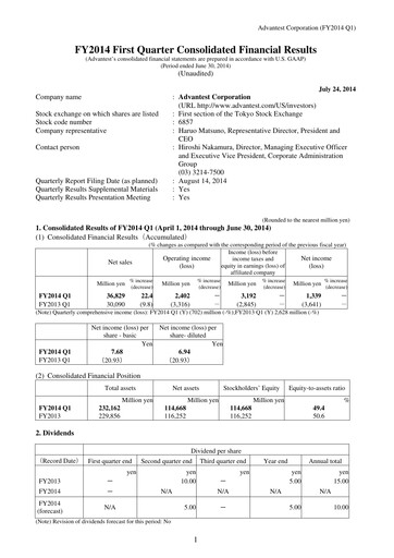 Thumbnail Advantest
 Quarterly Report 2014-q1