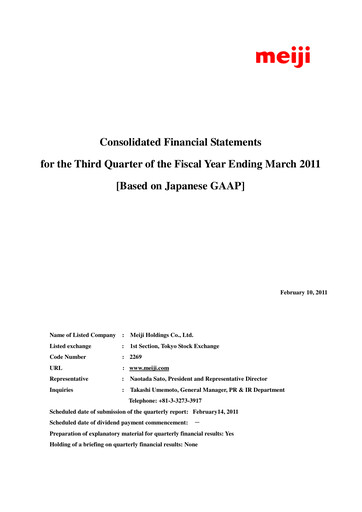 Thumbnail Meiji Holdings Financial Statement 2011-q3