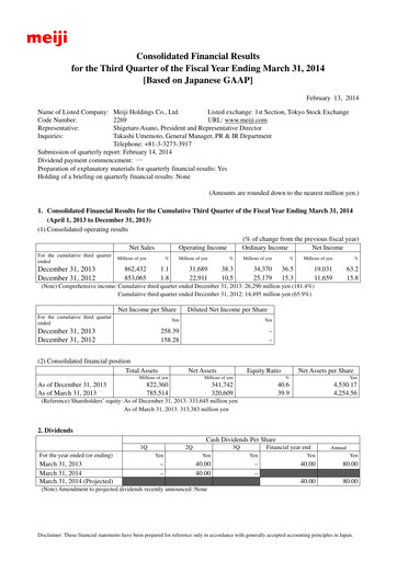 Thumbnail Meiji Holdings Financial Statement 2014-q3