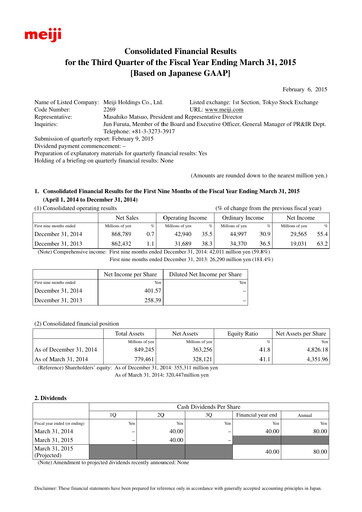 Thumbnail Meiji Holdings Financial Statement 2015-q3