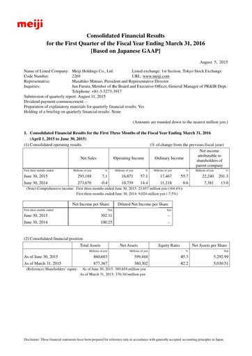 Thumbnail Meiji Holdings Financial Statement 2016-q1