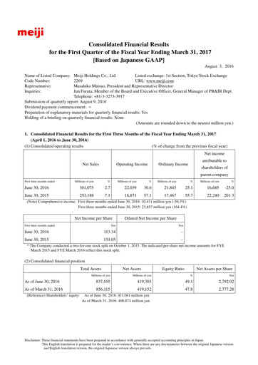 Thumbnail Meiji Holdings Financial Statement 2017-q1