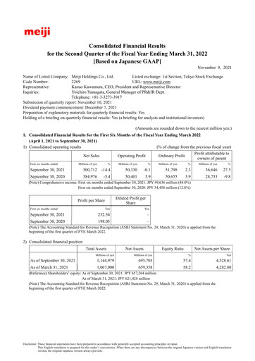 Thumbnail Meiji Holdings Financial Statement 2022-q2