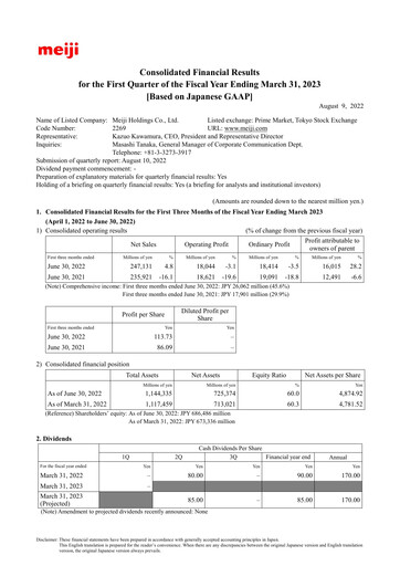 Thumbnail Meiji Holdings Financial Statement 2023-q1