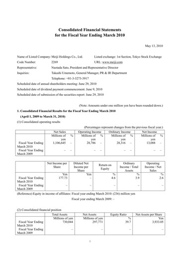 Miniature Meiji Holdings Bilan financier fy2010